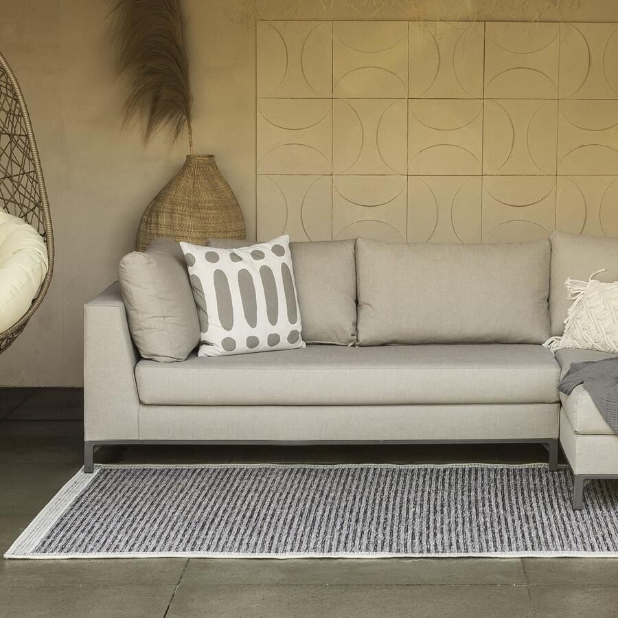 Carpet Studio Aurelia Buitenkleed 160x230 cm Tuintapijt Vloerkleed Buiten Buitentapijt Tuinkleed Grijs