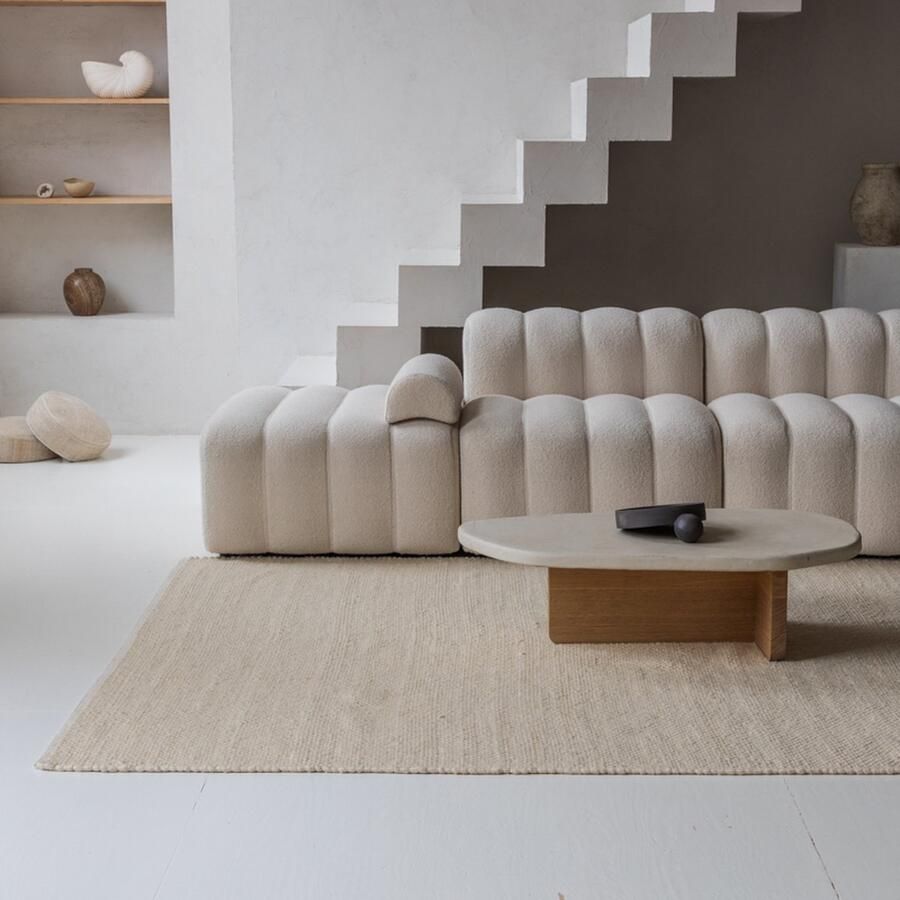 Carpet Studio Barley Wool Vloerkleed 160x230 cm Laagpolig Tapijt Woonkamer en Slaapkamer Kleed Beige