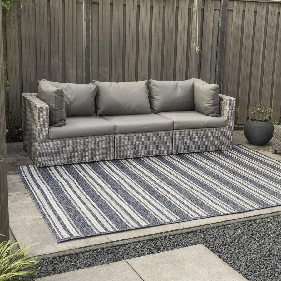 Carpet Studio Claude Buitenkleed 160x230 cm Tuintapijt Vloerkleed Buiten Buitentapijt Tuinkleed Grijs