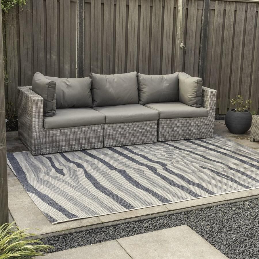 Carpet Studio Claude Buitenkleed 160x230 cm Tuintapijt Vloerkleed Buiten Buitentapijt Tuinkleed Blauw