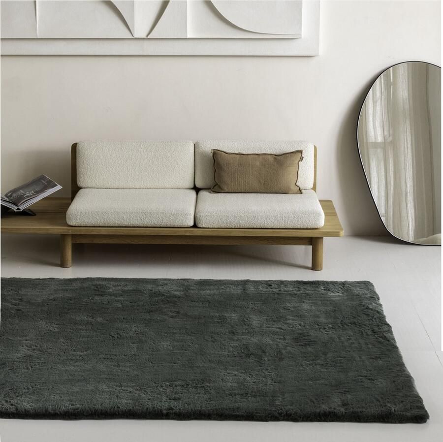 Carpet Studio Comfy Tapijt Groen Tapijt Woonkamer 160x230 cm Hoogpolig Tapijt Woonkamer Tapijt Shaggy Tapijt Fluffy Slaapkamer