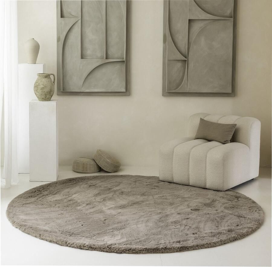 Carpet Studio Comfy Tapijt Rond Antraciet Tapijt Woonkamer Ø160 cm Hoogpolig Tapijt Woonkamer Tapijt Shaggy Tapijt Fluffy Slaapkamer - Foto 2