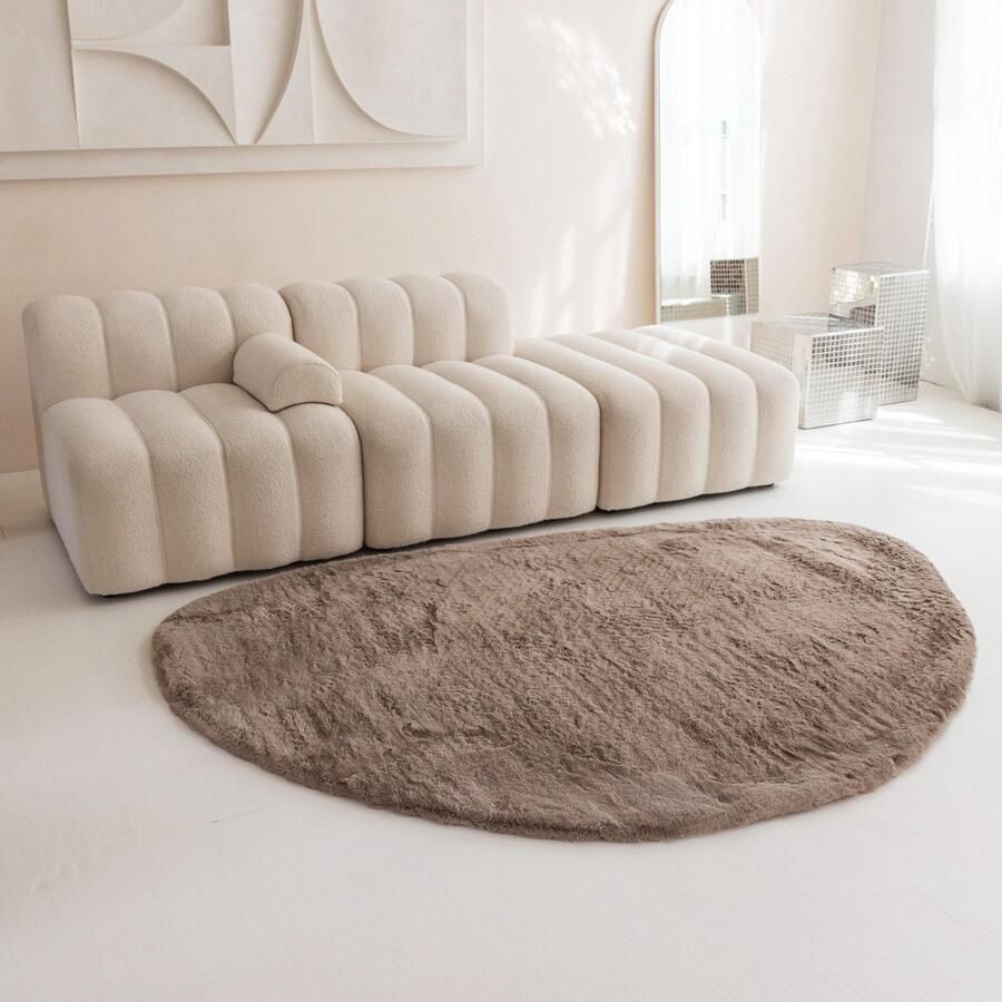 Carpet Studio Comfy Tapijt Steenvorm Roestbruin Tapijt Woonkamer 110x160 cm Hoogpolig Tapijt Woonkamer Tapijt Shaggy Tapijt Fluffy Slaapkamer - Foto 8