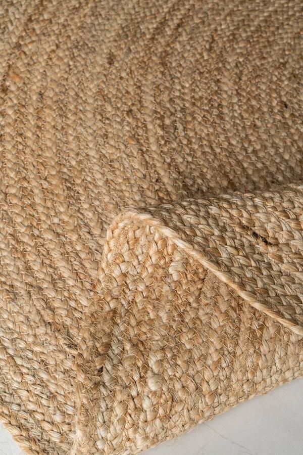 Carpet Studio Jute Vloerkleed Rond Ø130 cm Tapijt Woonkamer en Slaapkamer Gevlochten Kleed Jute Wit - Foto 3