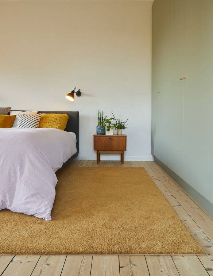 Carpet Studio Utah Vloerkleed 190x190cm Hoogpolig Tapijt Woonkamer Tapijt Slaapkamer Kleed Okergeel - Foto 2