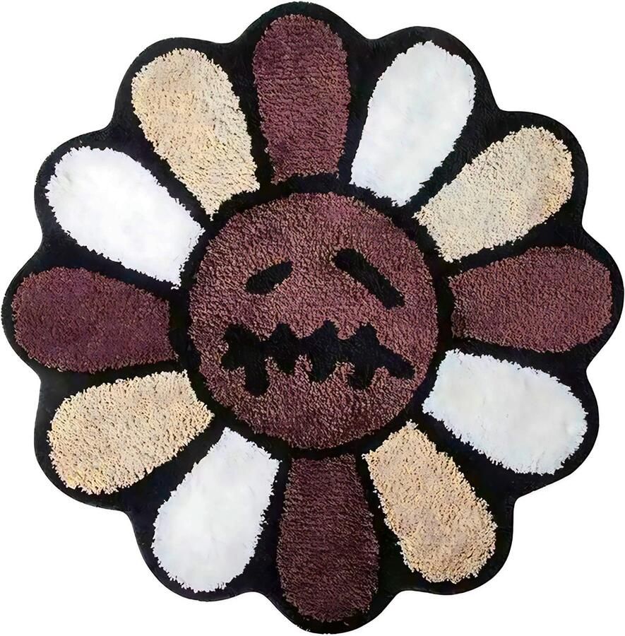 Carpett. HandGetuft Vloerkleed Tapijt Travis Scott Cactus Jack Takashi Murakami Anti-Slip Merchandise Deurmat Woonkamer Slaapkamer Bruin