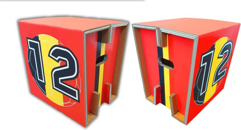 cartoseat.com Cartoseat Fold Belgie kartonnen krukje kartonnen kruk EK voetbal 2021 olympische spelen bijzettafel nachtkastje kruk krukje
