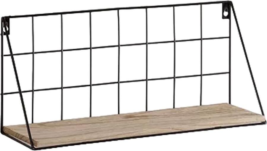 Caryota Wandrek Zwevende Boekenplank Wanddecoratie Groot Zwart 19 x 45 x 12 cm Metaal