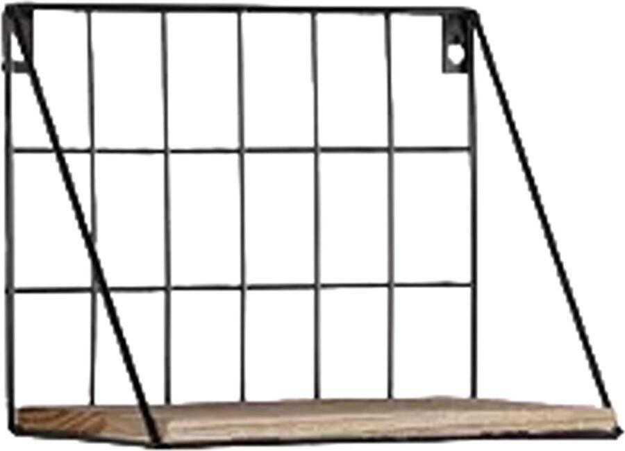 Caryota Wandrek Zwevende Boekenplank Wanddecoratie Klein Zwart 19 x 25 x 12 cm Metaal