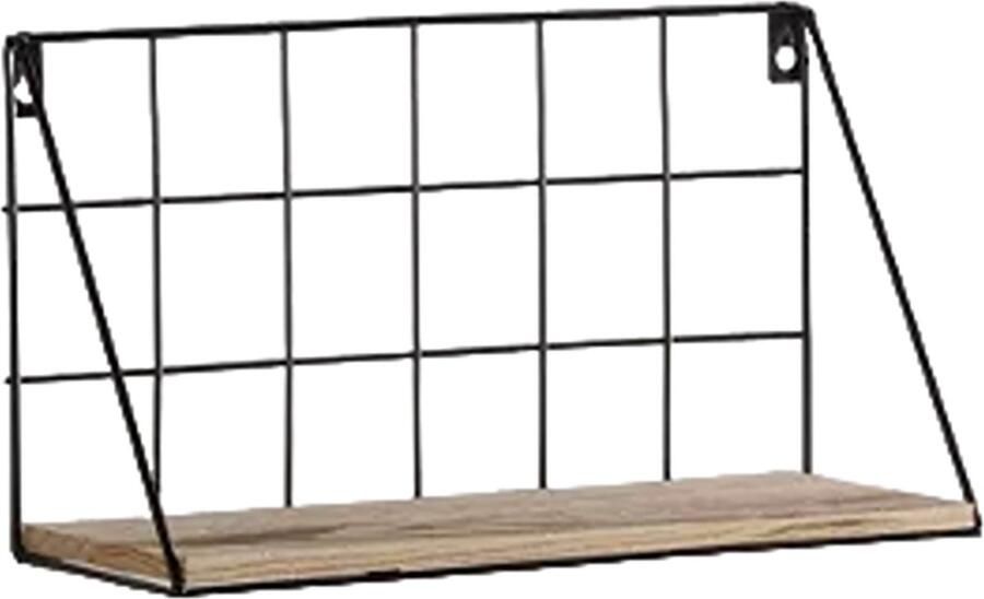 Caryota Wandrek Zwevende Boekenplank Wanddecoratie Middel Zwart 19 x 35 x 12 cm Metaal