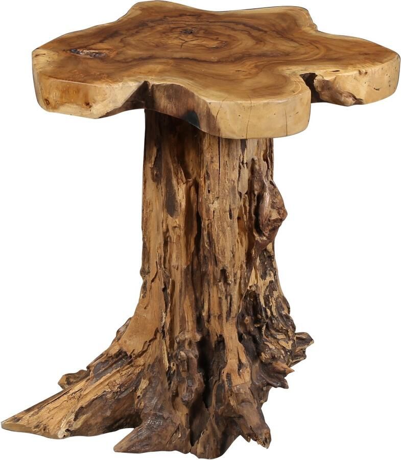 Casa Moro Bijzettafel plantenstandaard & voetstuk handgemaakt uit een massieve teakstam