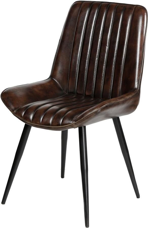 Casa Moro Eetkamerstoel leren stoel antiek bruin