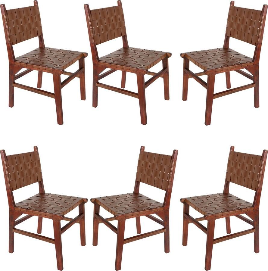 Casa Moro Eetkamerstoel leren stoel bruin