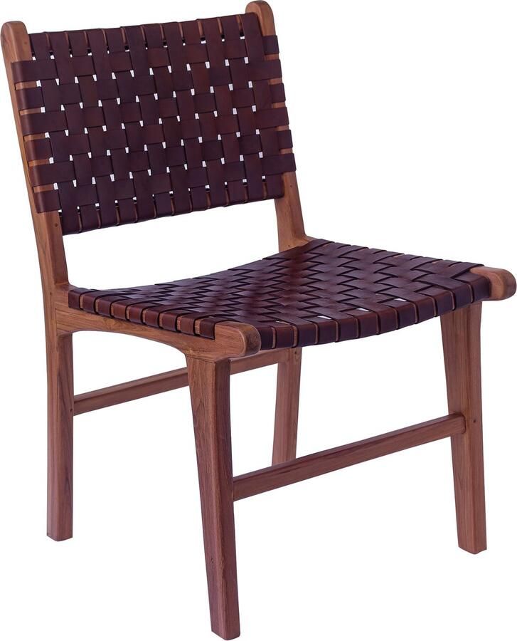 Casa Moro Eetkamerstoel van echt leer – leren stoel met houten poten voor eettafel of woonkamer - Foto 4