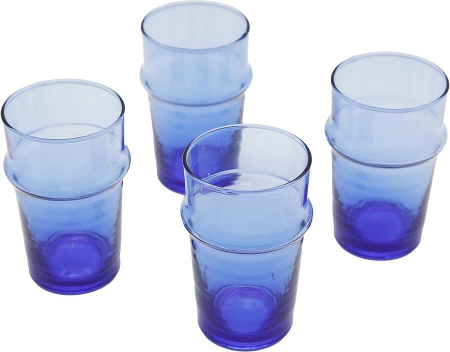 Casa Moro Glazenset – koffie thee cappuccino espresso macchiato theeglazen & dessert set van 4 blauw