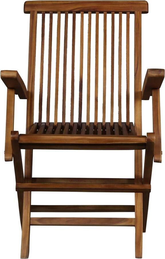 Casa Moro Houten klapstoel met armleuningen – teak massiefhout armstoel voor tuin terras lounge en eetkamer - Foto 2