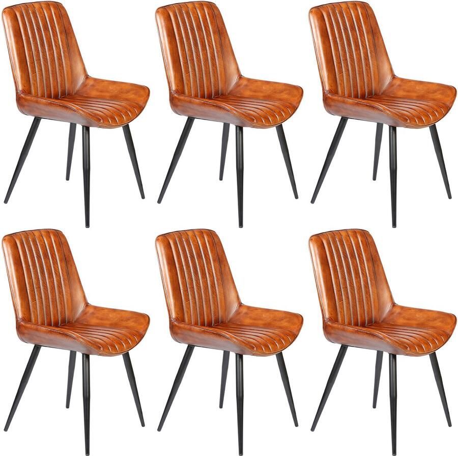 Casa Moro Leren eetkamerstoelen bruin – comfortabele stoelen voor eetkamer kantoor & wachtruimte