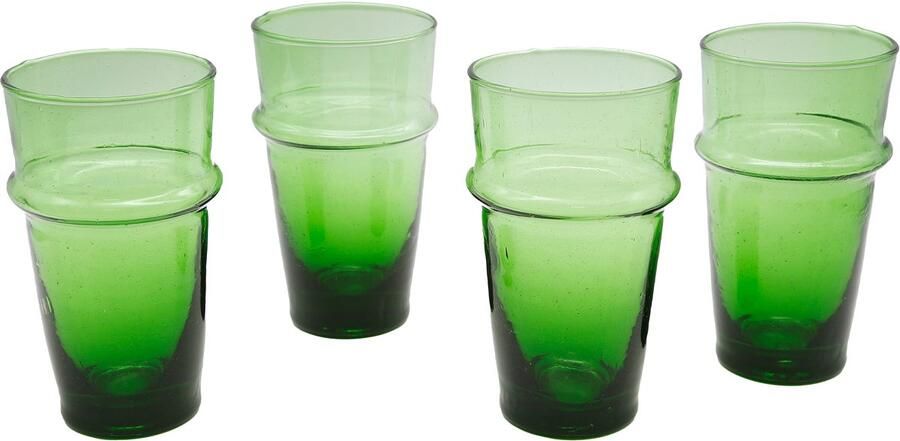 Casa Moro Longdrinkglazen cocktailglazen set – ijskoffie dessertglazen & latte macchiato set van 4 groen