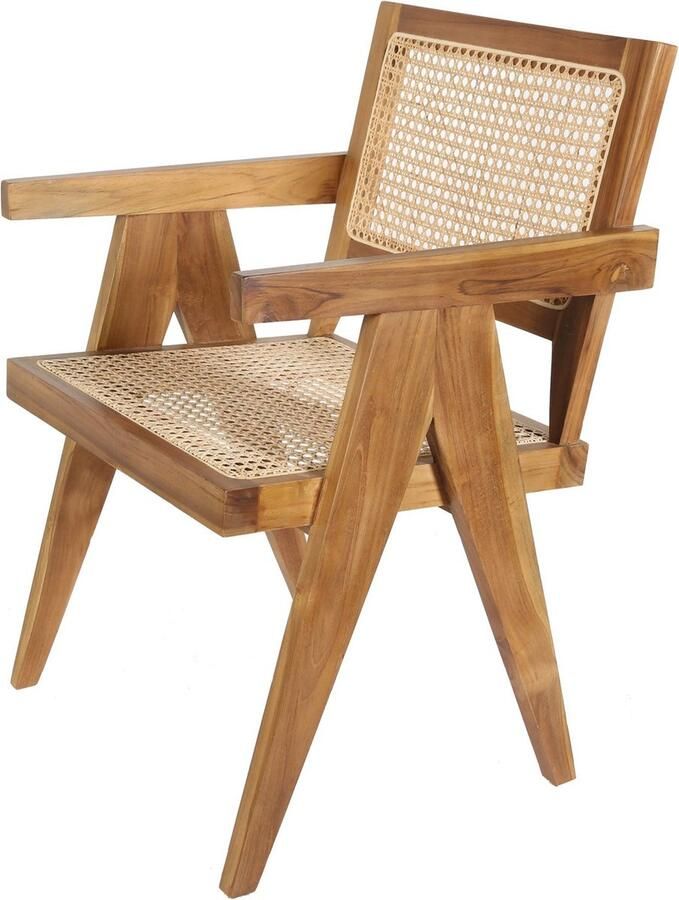 Casa Moro Teakhouten rotan fauteuil Nico lichtbruin - Foto 4