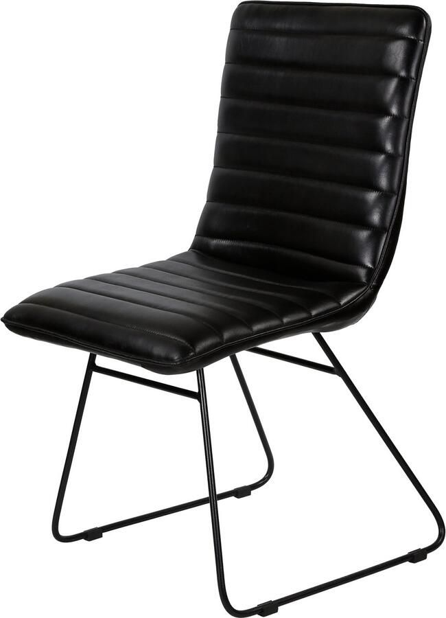 Casa Moro Zwarte leren eetkamerstoelen van echt leer – stijlvolle stoelen voor eetkamer kantoor & wachtruimte