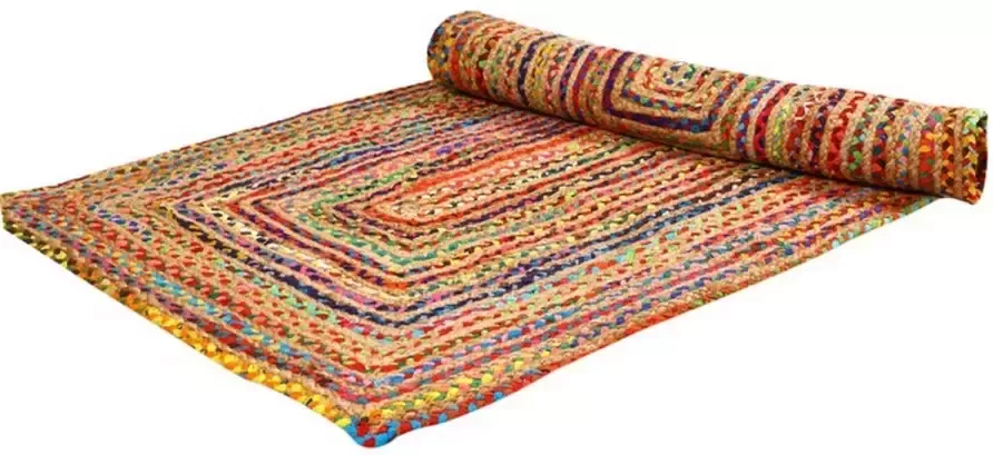 Casa Moro Jute vloerkleed Esha kleurrijk handgeknoopt tapijtloper 80x150 cm