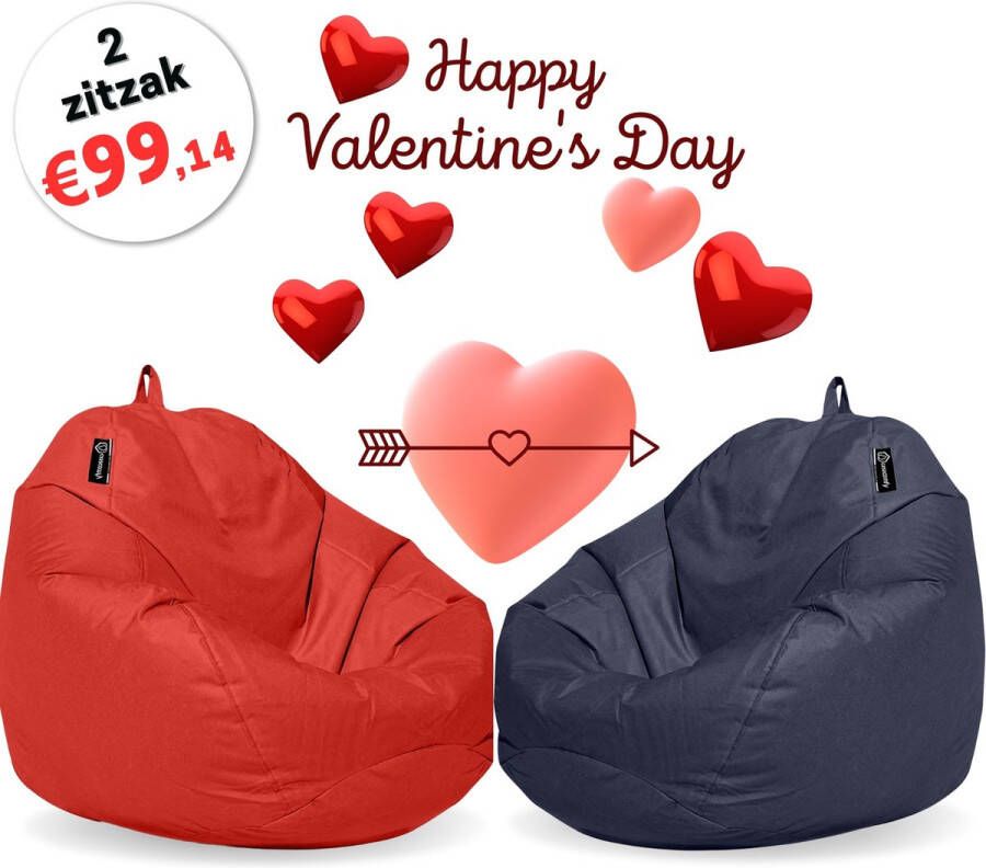 Casacomfy Pear Original Zitzak Stoel Binnenshuis Buitenshuis Waterbestendig Zitzak met Ontwerp+voetbankje Donker Blauw Volwassenen & Kinderen - Foto 3