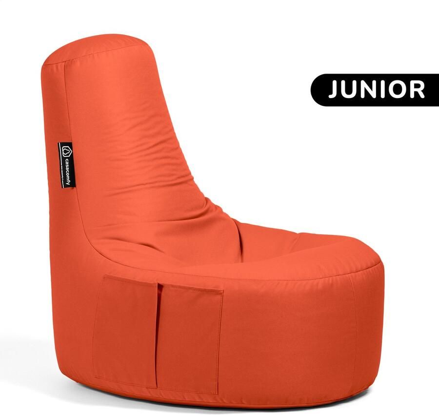 Casacomfy Zitzak Gamer Junior Zitzak Stoel Binnenshuis Buitenshuis Waterbestendig Zitzak Oranje& Kinderen