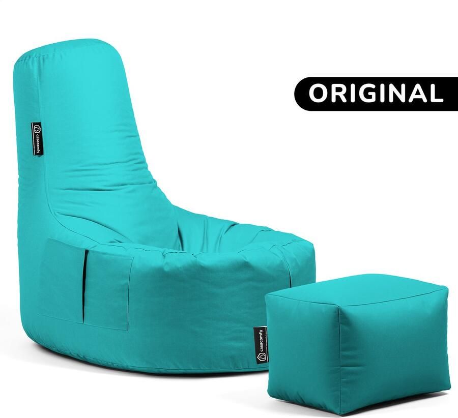 Casacomfy – Gamer Original – Zitzak met Voetenbankje – Turquoise – Waterbestendig