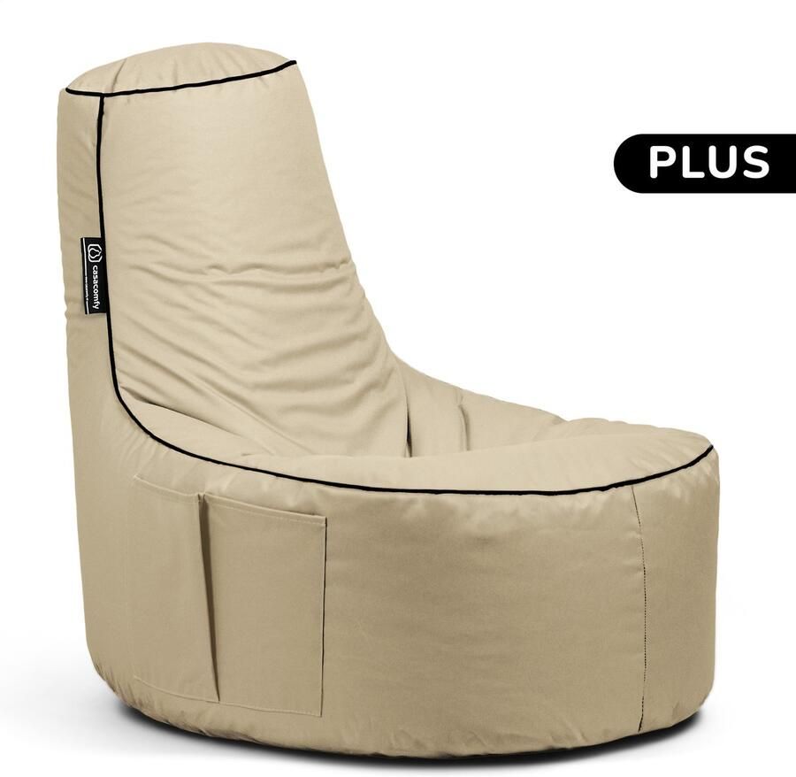 Casacomfy – Gamer Plus – Complete Zitzak – Beige – Waterbestendig – Binnen & Buiten – Volwassenen & Kinderen