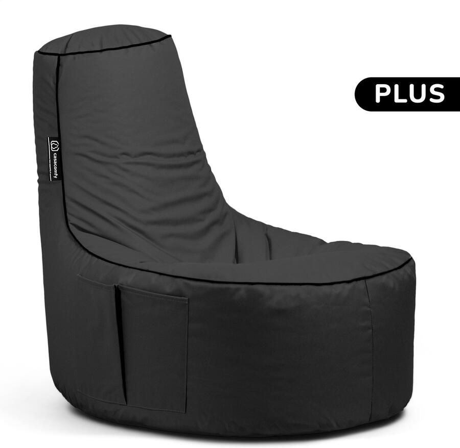 Casacomfy – Gamer Plus – Complete Zitzak – Zwart – Waterbestendig – Binnen & Buiten – Volwassenen & Kinderen