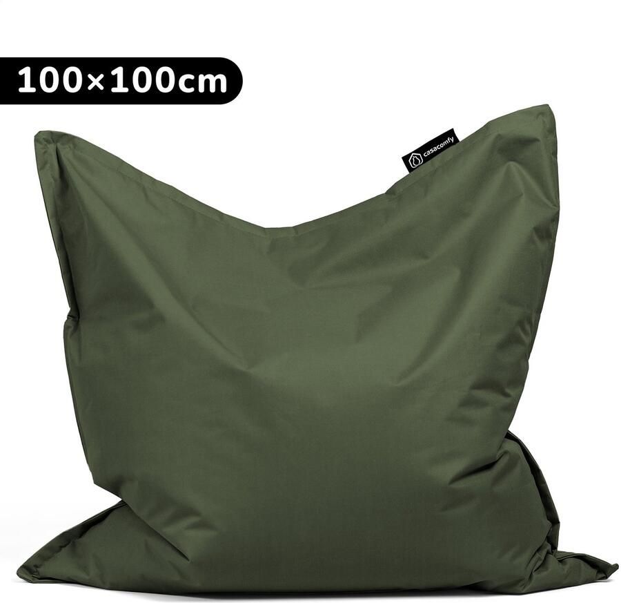 Casacomfy Original Zitzak Zitkussen 100x100 Olijf Groen Binnen & Buiten