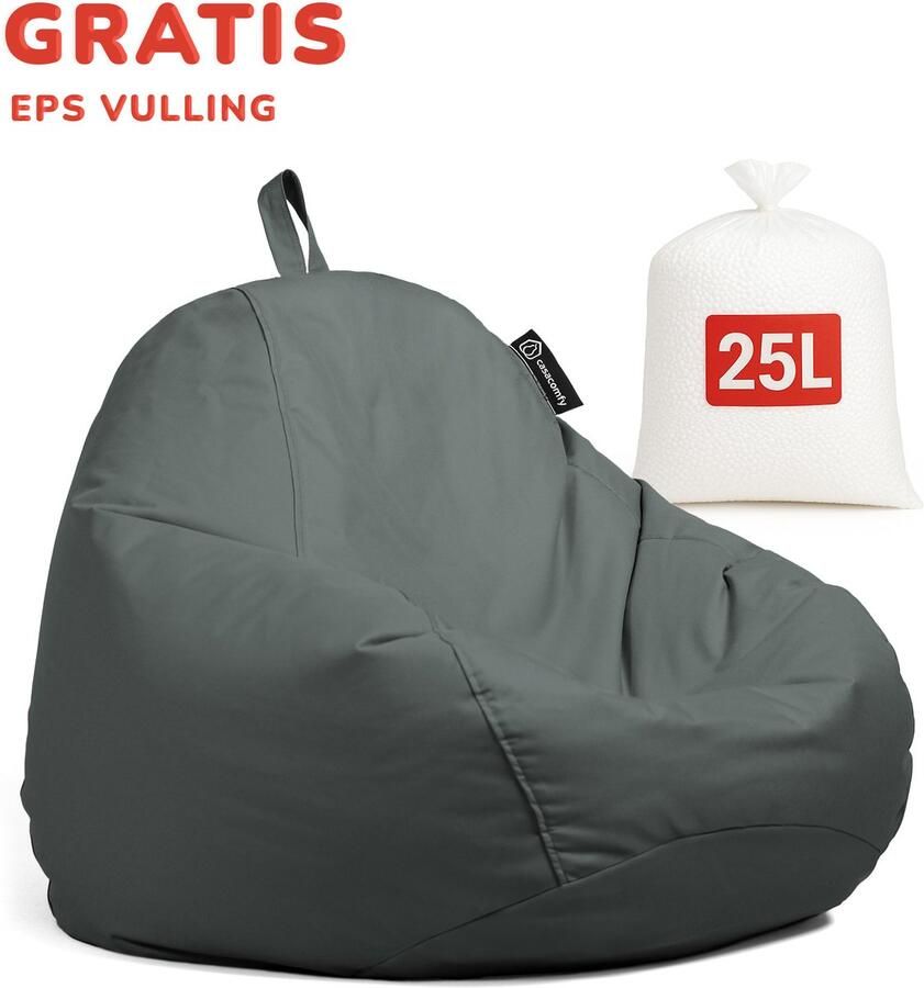 Casacomfy Complete Zitzak+(Gratis EPS 25 LT) Volwassenen & Kinderen Pear Original Antraciet Binnen & Buiten Zitzak Waterafstotend Comfortabel Duurzaam Vulling Originele EPS - Foto 2