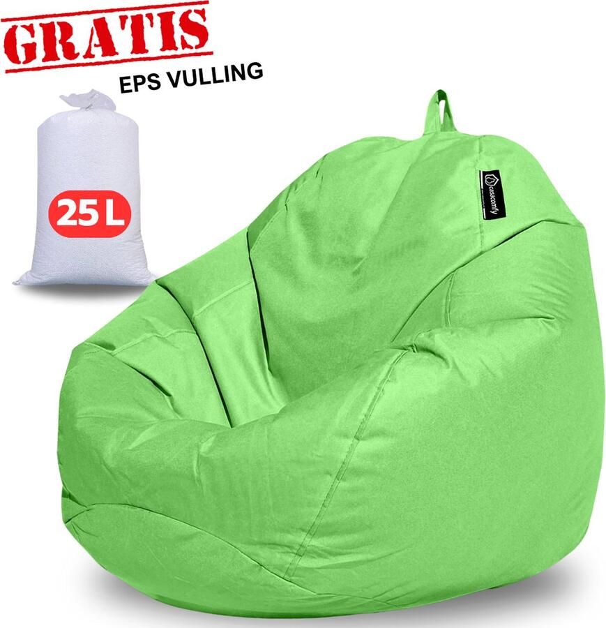 Casacomfy Complete Zitzak+(Gratis EPS 25 LT) Volwassenen & Kinderen Pear Original Lime Binnen & Buiten Zitzak Waterafstotend Comfortabel Duurzaam Vulling Originele EPS - Foto 2
