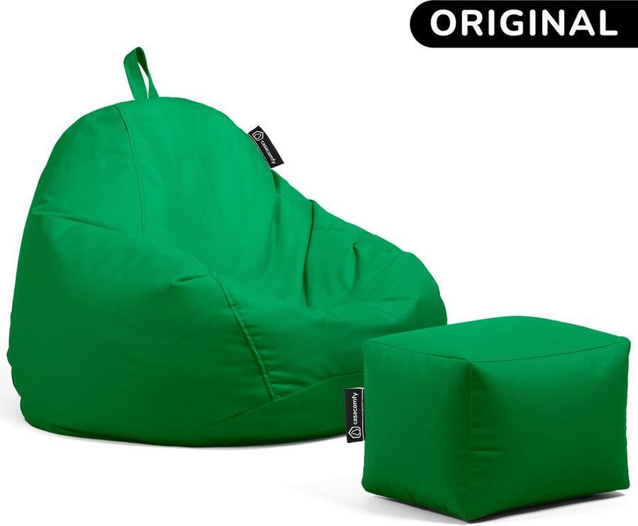 Casacomfy Pear Original Zitzak Stoel Binnenshuis Buitenshuis Waterbestendig Zitzak met Ontwerp+voetbankje Groen Volwassenen & Kinderen - Foto 2