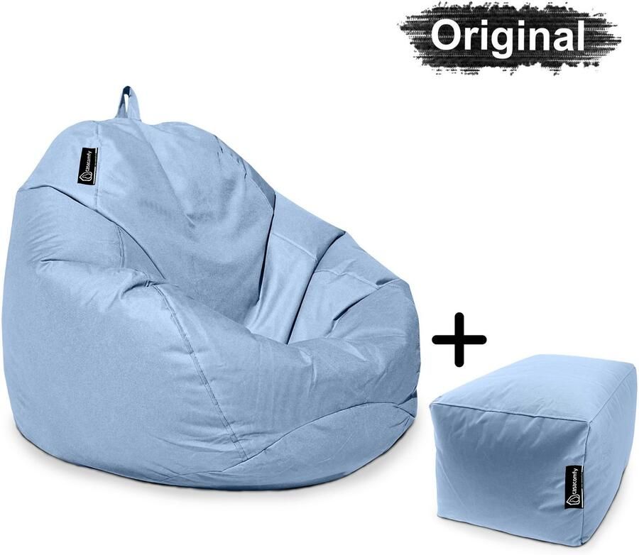 Casacomfy – Pear Original – Zitzak met Voetenbankje – Lichtblauwe – Waterbestendig - Foto 2