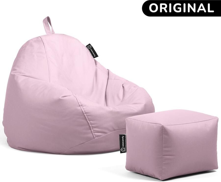 Casacomfy – Pear Original – Zitzak met Voetenbankje – Lichtroze – Waterbestendig