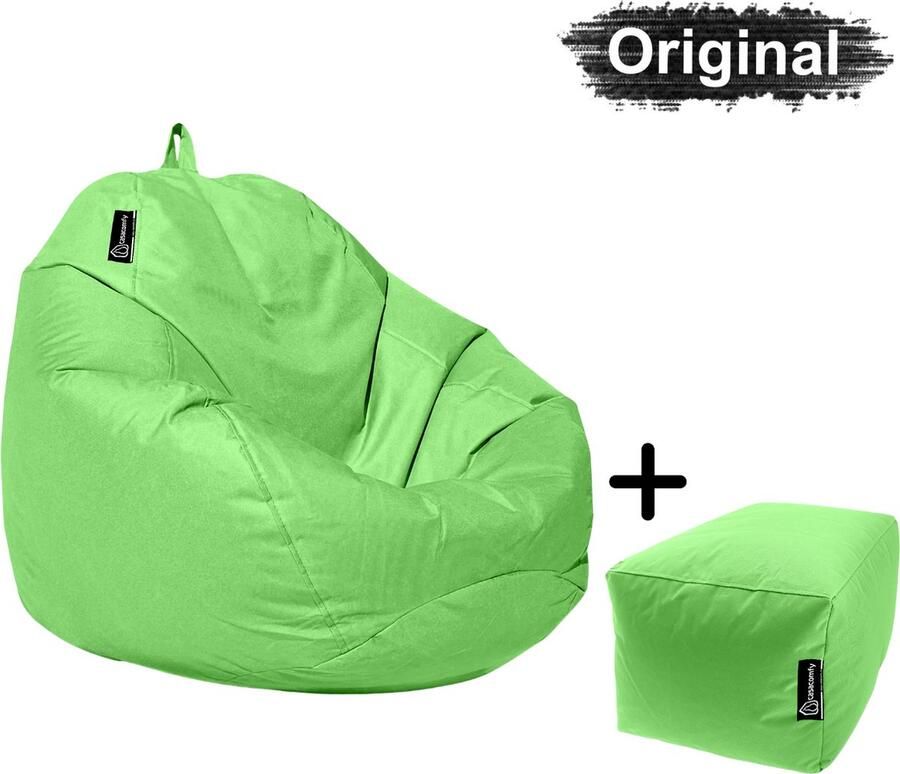 Casacomfy Pear Original Zitzak Stoel Binnenshuis Buitenshuis Waterbestendig Zitzak met Ontwerp+voetbankje Lime Volwassenen & Kinderen - Foto 2