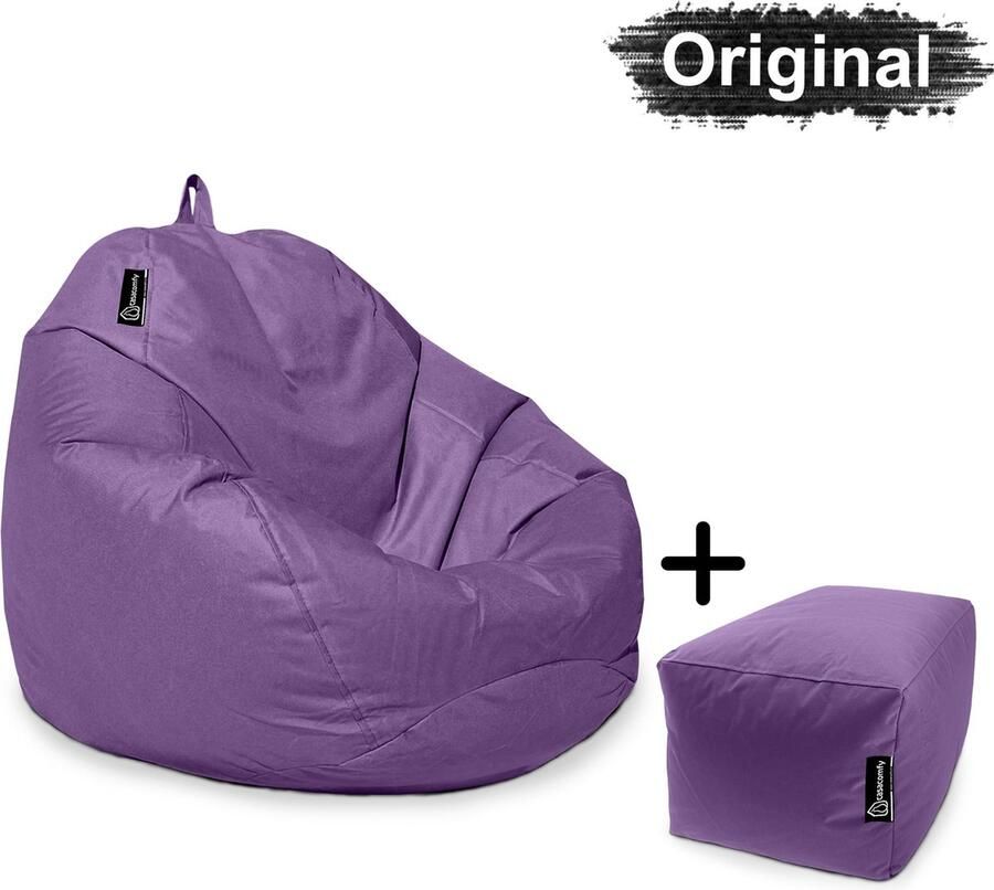Casacomfy Pear Original Zitzak Stoel Binnenshuis Buitenshuis Waterbestendig Zitzak met Ontwerp+voetbankje Paars Volwassenen & Kinderen - Foto 2