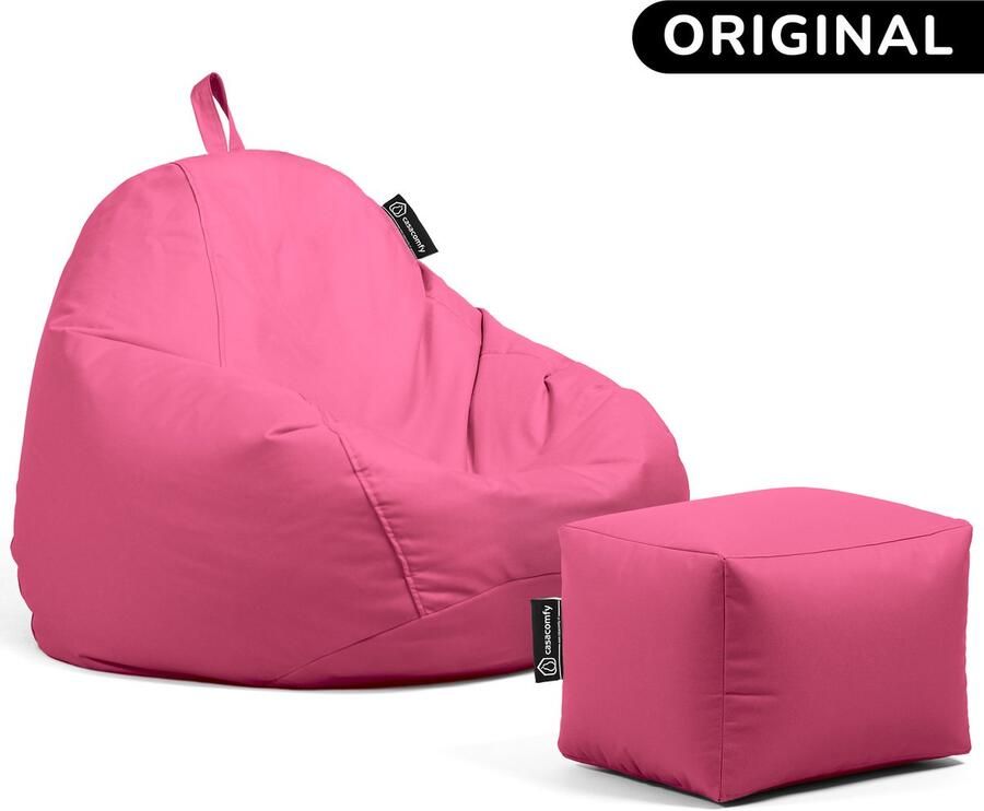 Casacomfy Pear Original Zitzak Stoel Binnenshuis Buitenshuis Waterbestendig Zitzak met Ontwerp+voetbankje Roze Volwassenen & Kinderen - Foto 2