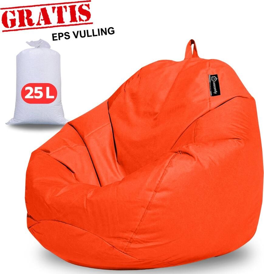 Casacomfy Complete Zitzak+(Gratis EPS 25 LT) Volwassenen & Kinderen Pear Original Oranje- Binnen & Buiten Zitzak Waterafstotend Comfortabel Duurzaam Vulling Originele EPS - Foto 2