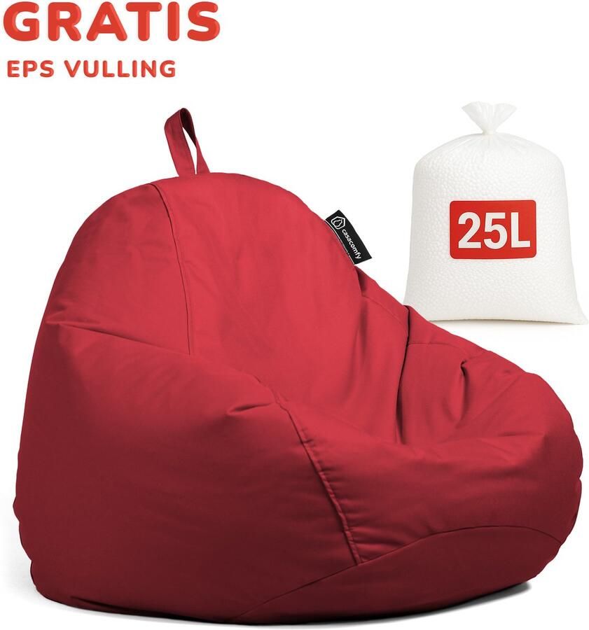 Casacomfy Complete Zitzak+(Gratis EPS 25 LT) Volwassenen & Kinderen Pear Original Rood -Binnen & Buiten Zitzak Waterafstotend Comfortabel Duurzaam Vulling Originele EPS - Foto 2