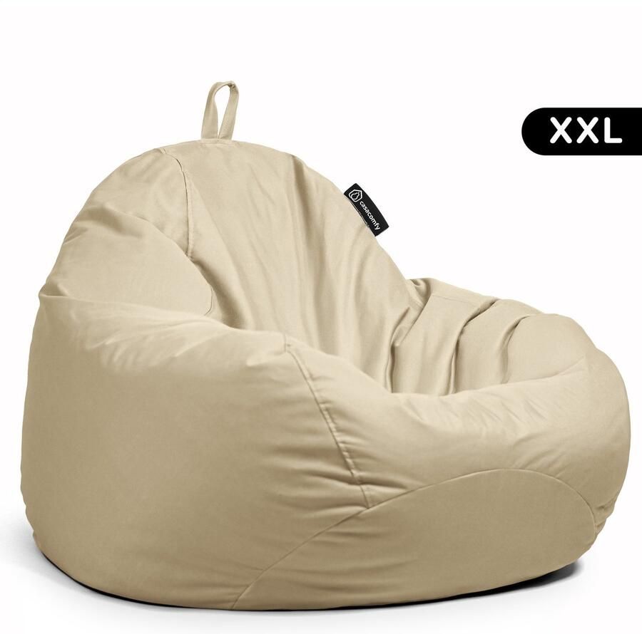 Casacomfy Complete Zitzak Volwassenen Pear XXL Beige Binnen & Buiten Zitzak Comfortabel Duurzaam Vulling Originele EPS Waterafstotend