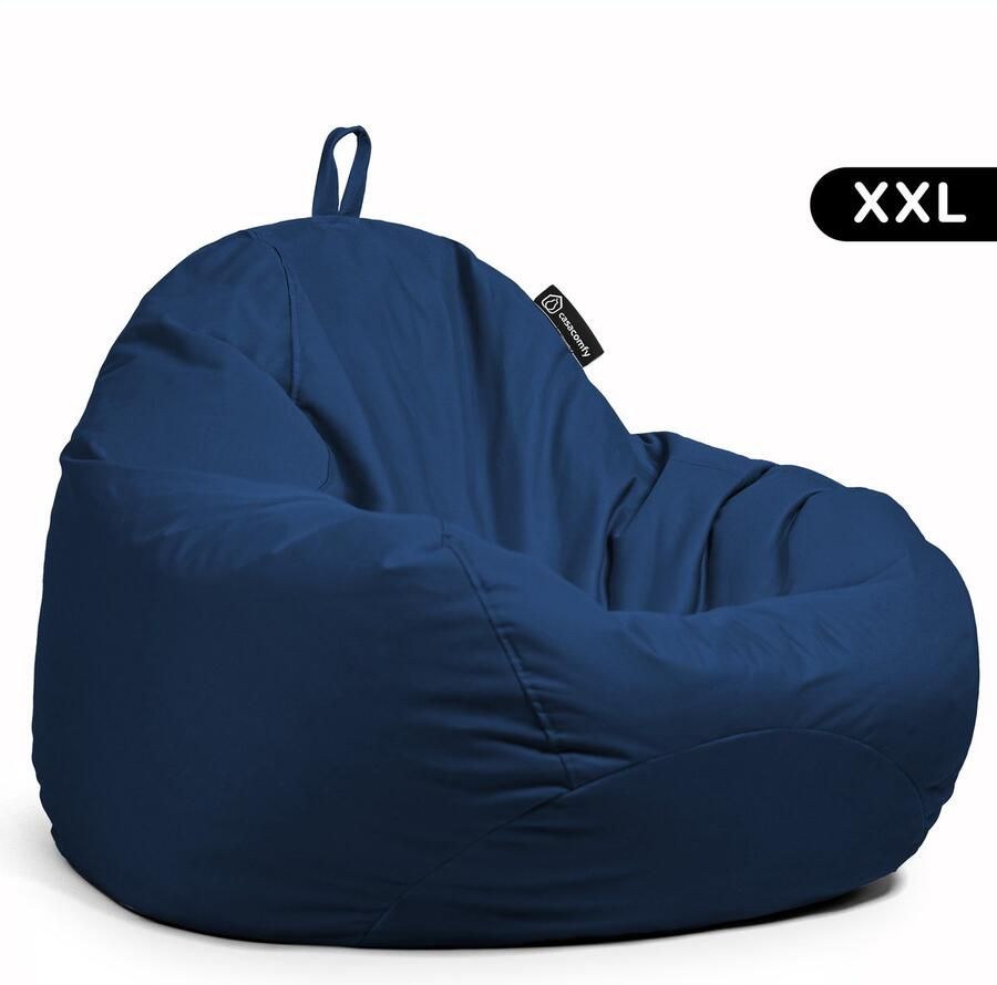 Casacomfy Complete Zitzak Volwassenen Pear XXL Donker Blauw Binnen & Buiten Zitzak Comfortabel Duurzaam Vulling Originele EPS Waterafstotend
