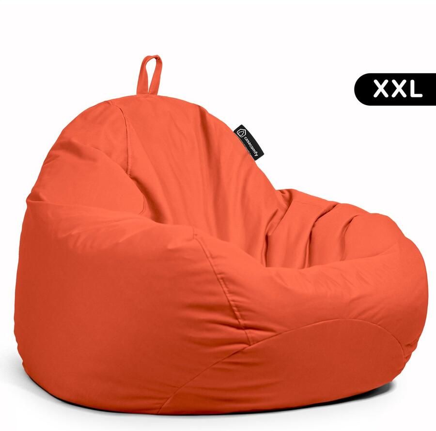 Casacomfy Complete Zitzak Volwassenen Pear XXL Oranje Binnen & Buiten Zitzak Comfortabel Duurzaam Vulling Originele EPS Waterafstotend