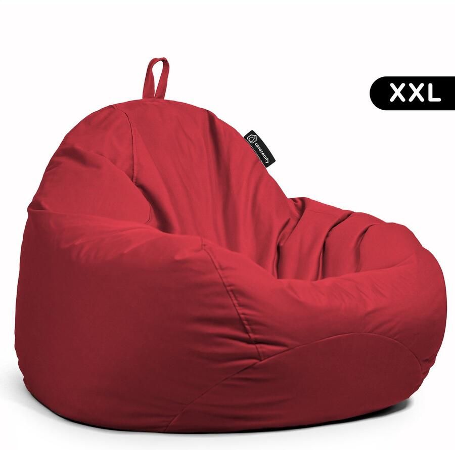 Casacomfy Complete Zitzak Volwassenen Pear XXL Rood Binnen & Buiten Zitzak Comfortabel Duurzaam Vulling Originele EPS Waterafstotend