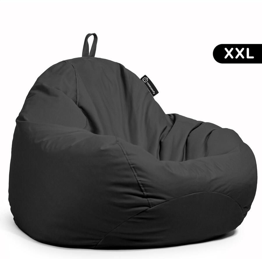 Casacomfy Complete Zitzak Volwassenen Pear XXL Zwart Binnen & Buiten Zitzak Comfortabel Duurzaam Vulling Originele EPS Waterafstotend