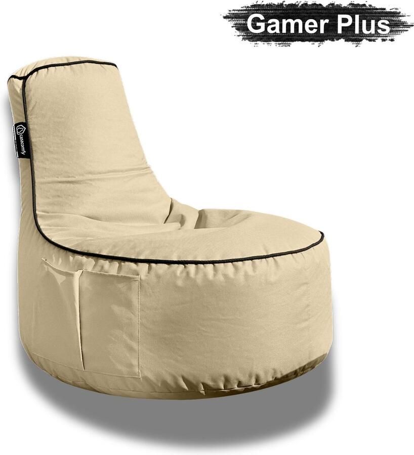 Casacomfy – Gamer Plus – Complete Zitzak – Beige – Waterbestendig – Binnen & Buiten – Volwassenen & Kinderen - Foto 2