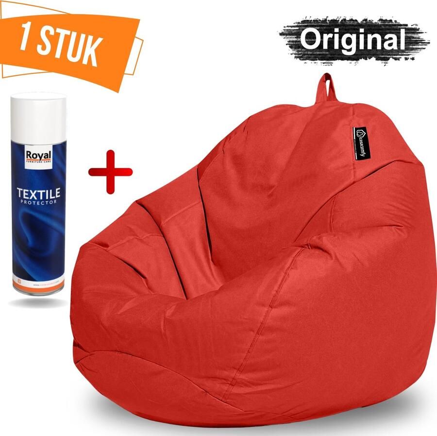 Casacomfy Zitzak+Royal Textile Protecor Spray Zitzak Stoel Volwassenen & Kinderen Pear Original Rood