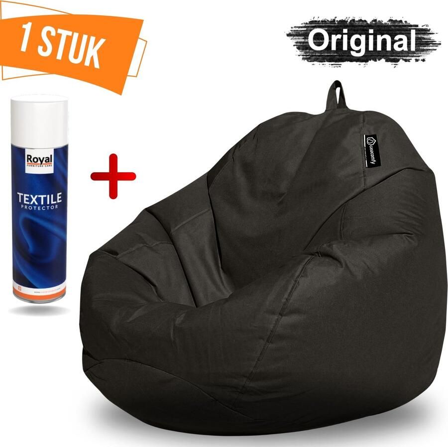 Casacomfy Zitzak+Royal Textile Protecor Spray Zitzak Stoel Volwassenen & Kinderen Pear Original Zwart