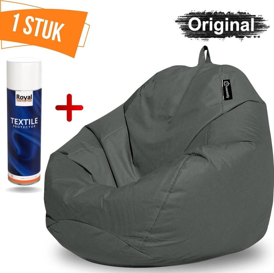 Casacomfy Zitzak+Royal Textile Protecor Spray Zitzak Stoel Volwassenen & Kinderen Pear Original Antraciet